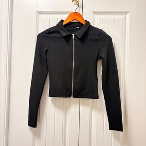 H&M Divided Collared Zip Cardigan Black –  XS